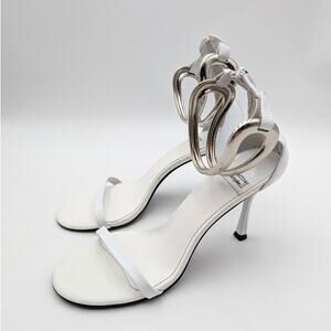Jeffrey Campbell Cuff It Ankle Strap Sandal Women's White/Silver Size US10 EU41